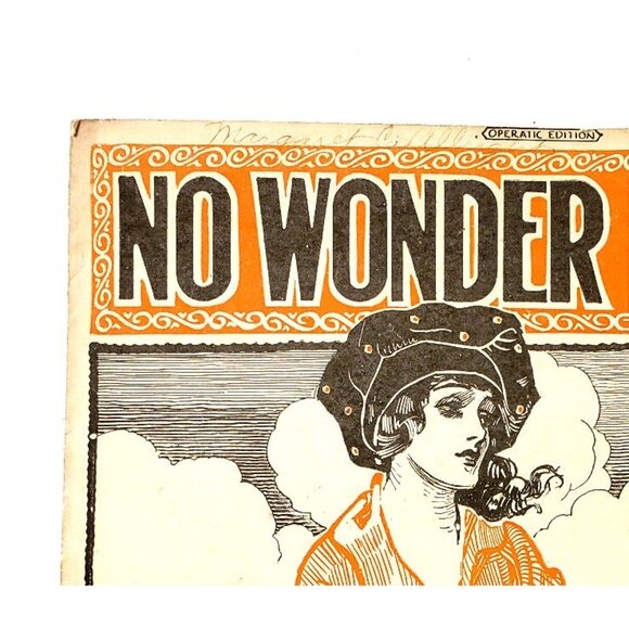 Sheet Music-No Wonder I'm Blue by Fred E. Ahlert Antique 1920 Operatic Edition - Picture 3 of 5